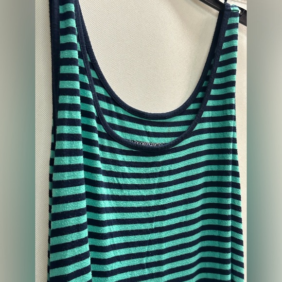 Liz Lange Maternity Tank Top Tube Dress sz Medium, Navy and Aqua Stripes - Picture 3 of 5